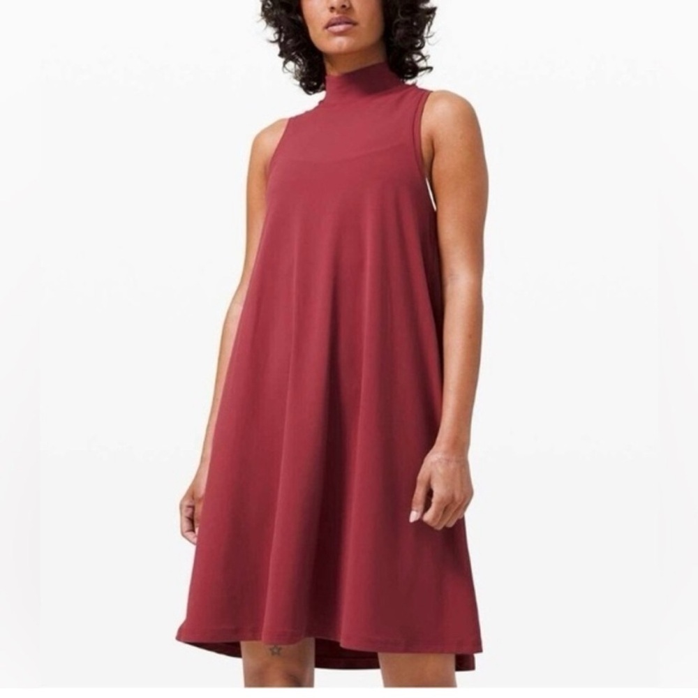 Lululemon Mock Neck Dress in Burgundy